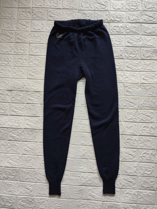 Grubsze wełniane legginsy getry granatowe Safa 70% wełna frotte M 38