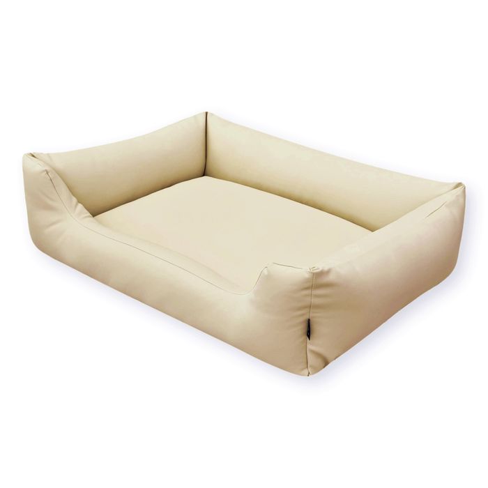 Legowisko dla psa z eko skóry MARIO (100x70 cm, Beż)