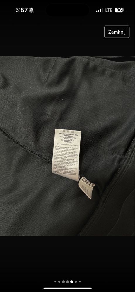 Czarna bluza rozpinana Adidas M 38