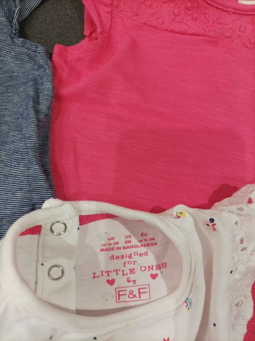 Bluzki 3 szt idealny stan z krótkim rękawem 62 wiosna lato