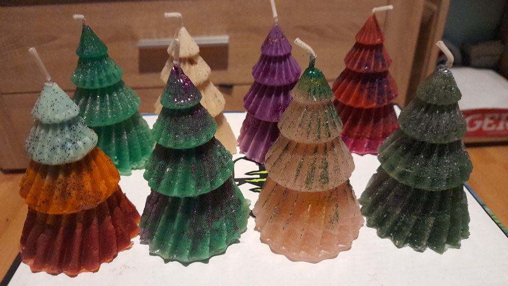 Świeczki w kształcie choinki