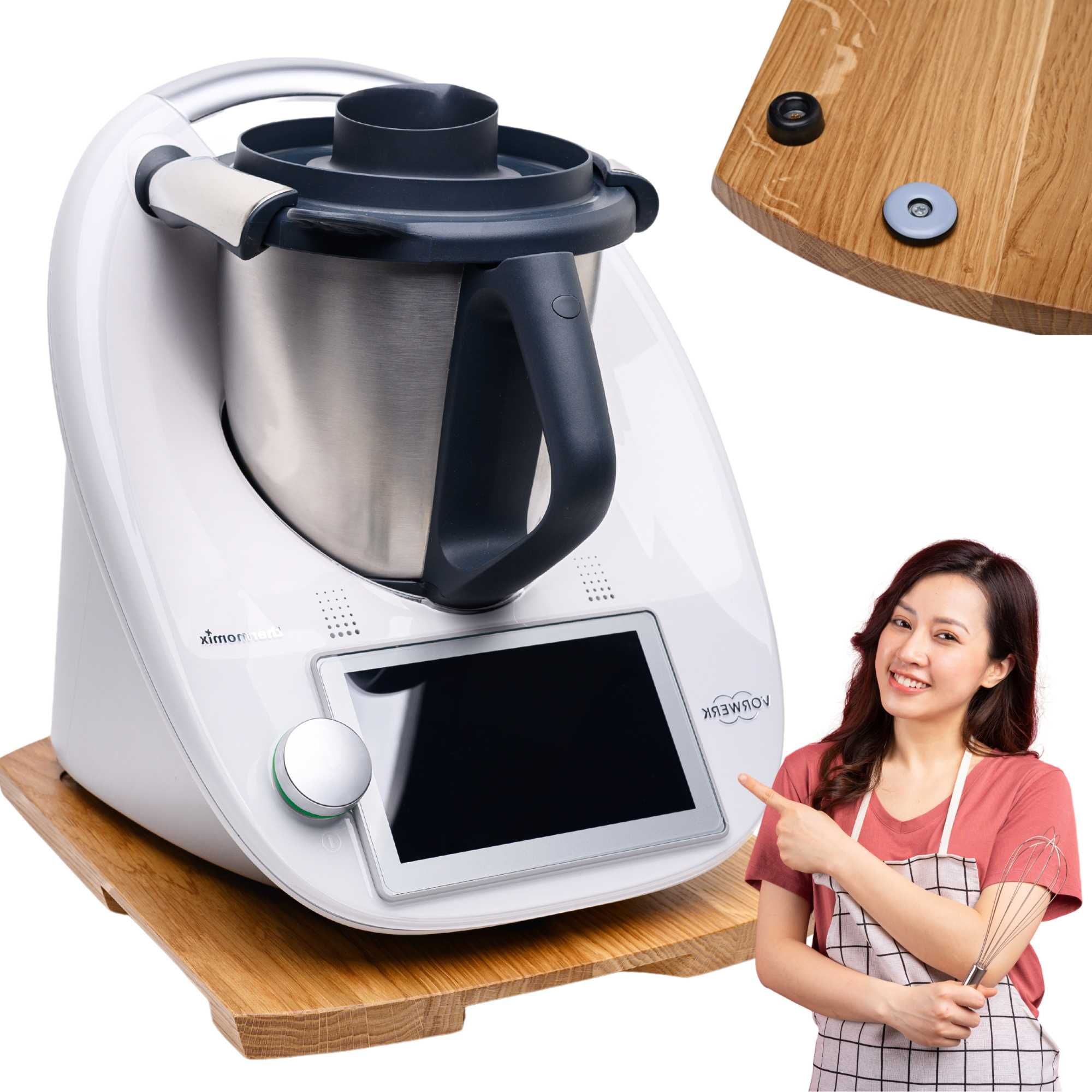 Podstawka pod Thermomix TM6 antywibracyjna dębowa lakierowana solidna