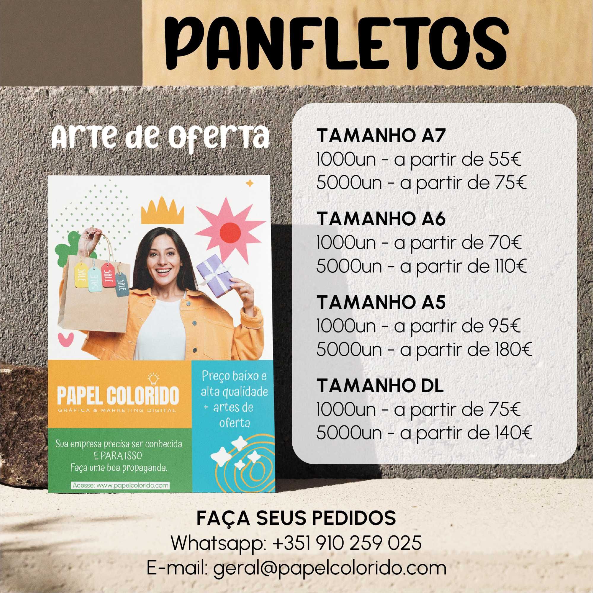 Gráfica - Cartões de visita, panfletos, t-shirts, banner, íman, caneca