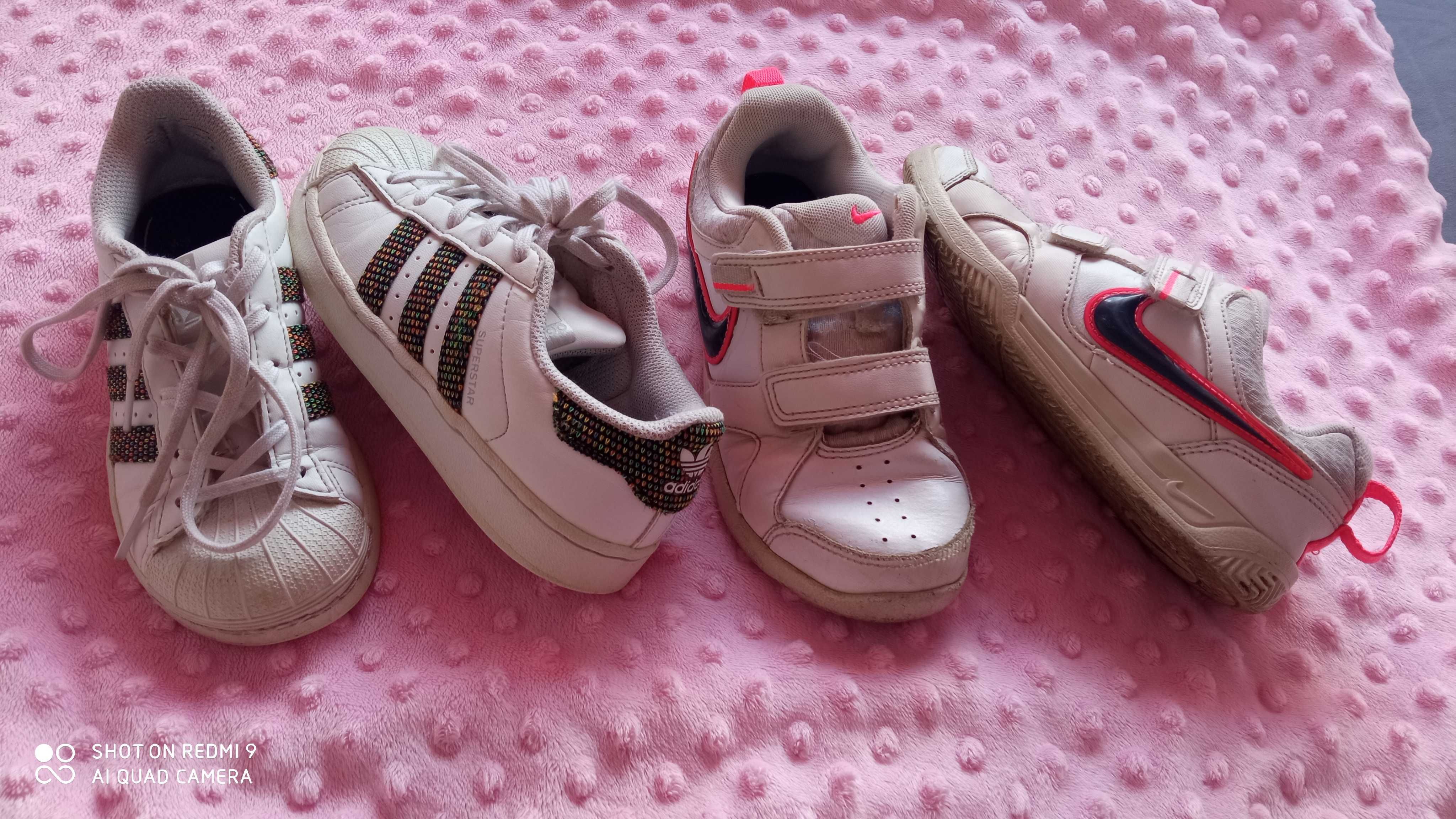 Białe buty sportowe dla dziewczynki adidasy Adidas i Nike r. 30, 31