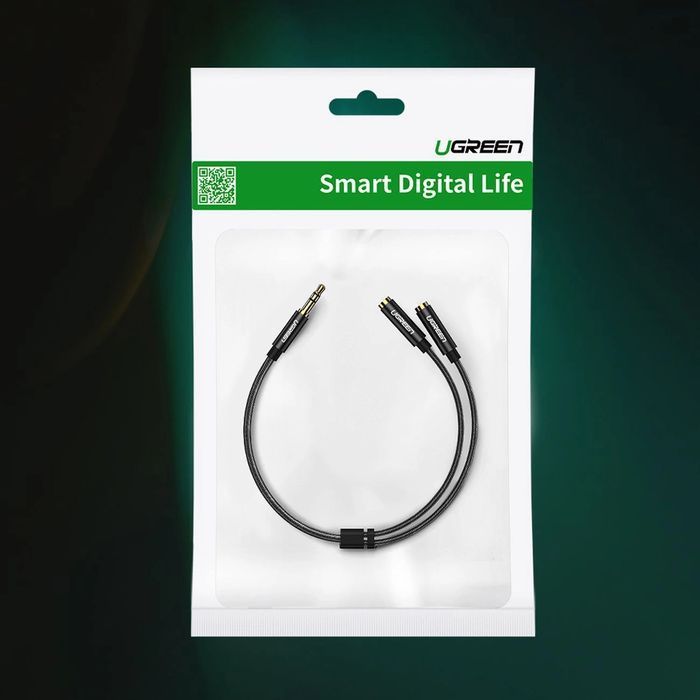 Kabel słuchawkowy Ugreen minijack 3.5 mm męski - 2x minijack żeński