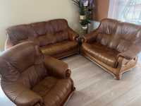 Zestaw mebli 3+2+1 kanapa sofa skóra