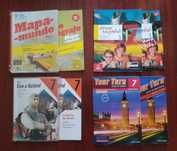 Livros escolares 7 ano Geografia História Inglês Espanhol
