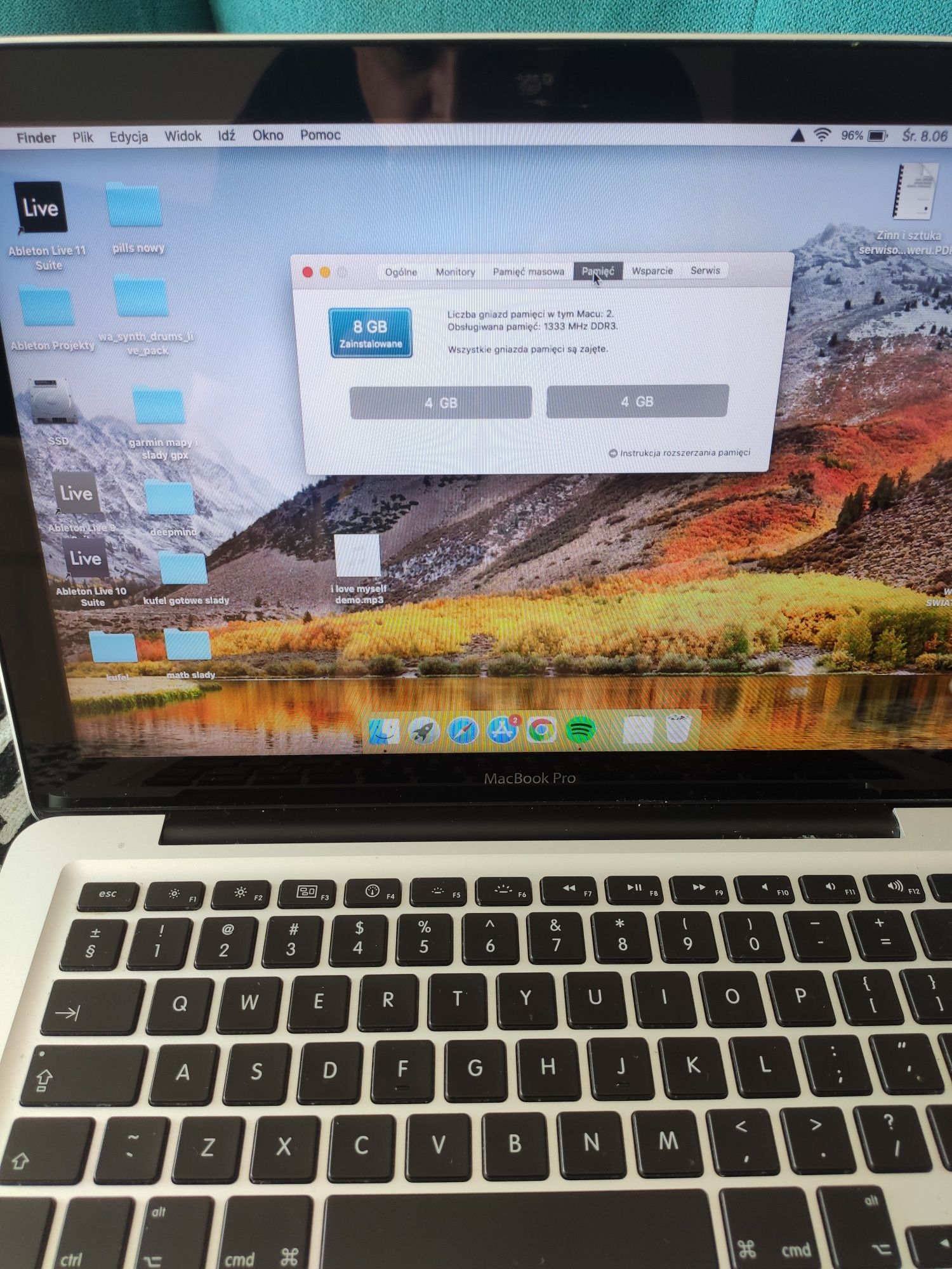 MacBook Pro 13, 2011 , I5, 8 , 500 GB SSD Samsung evo