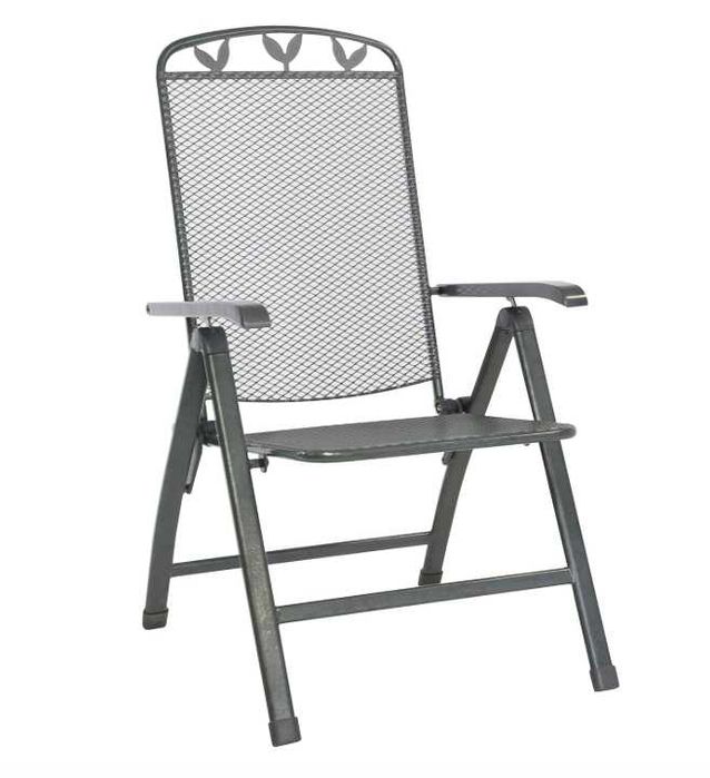 Greemotion Krzesło ogrodowe z regulacją oparcia, składane szare