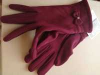 Rękawiczki Damskie zimowe bordowe rpzmia 7