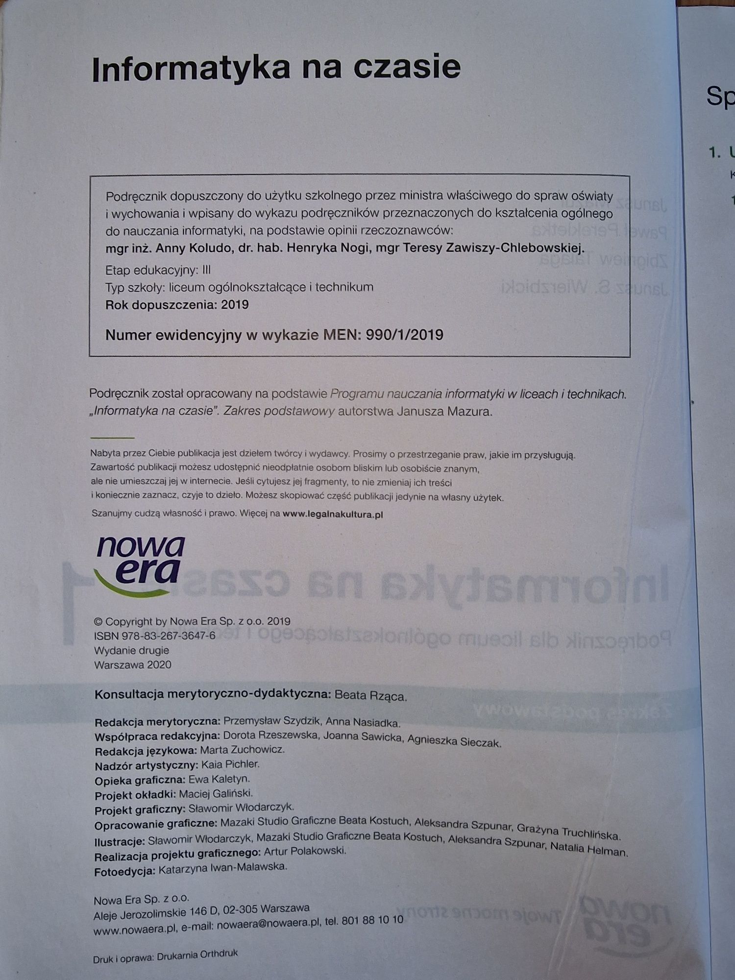 INFORMATYKA , klasa 1 , Liceum/Technikum, Zakres podstawowy