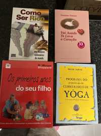 Livros yoga, filhos, finanças, romance