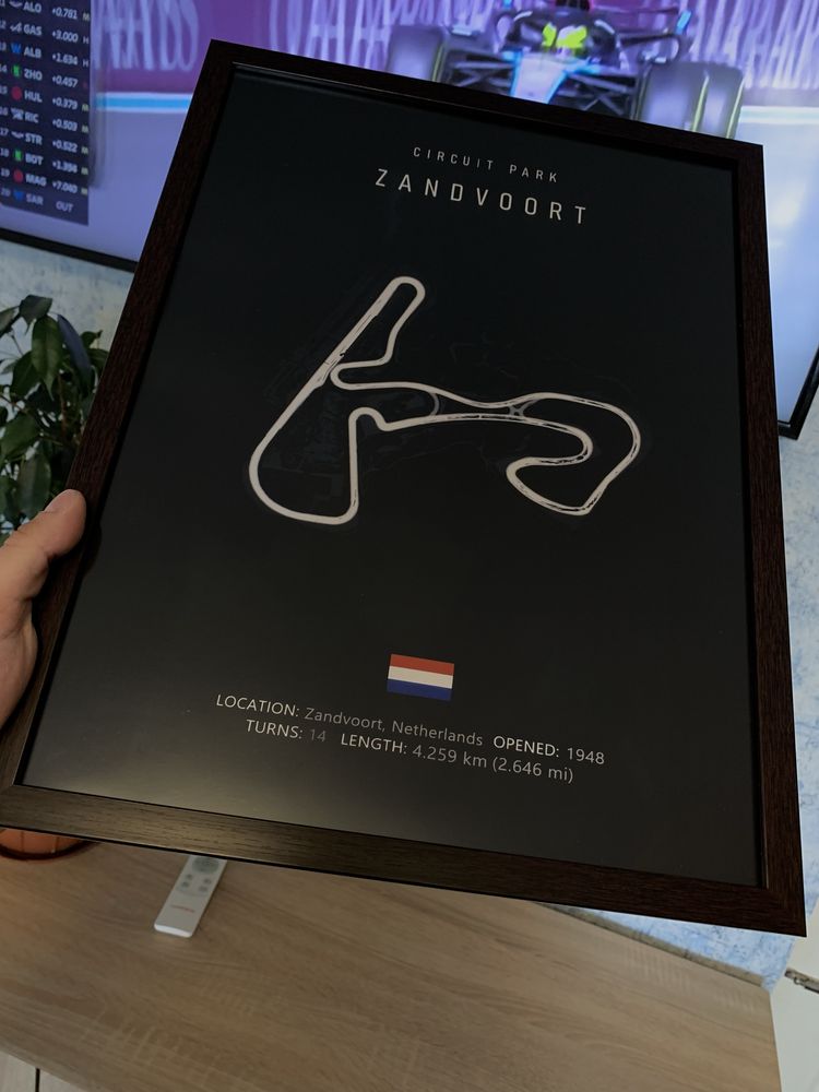 Постер з треками formula 1 (скло)
