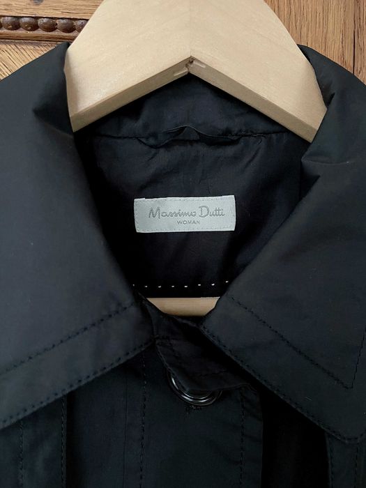 Płaszcz Massimo Dutti czarny trencz prochowiec