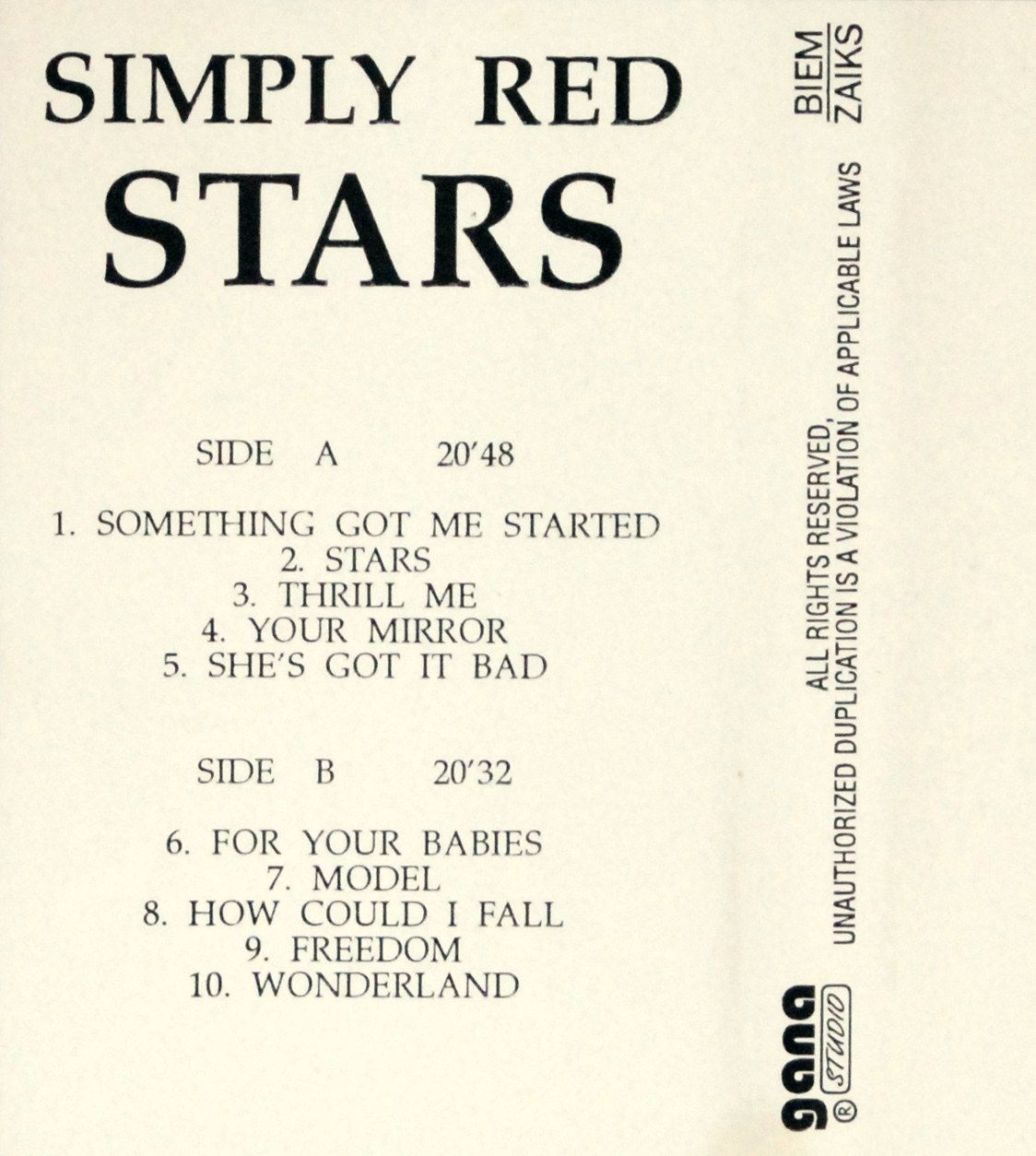 Simply Red - Stars (kaseta) BDB