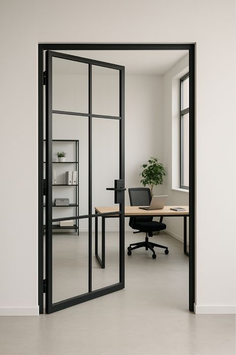 Drzwi loftowe, wiatrołap, stalowe