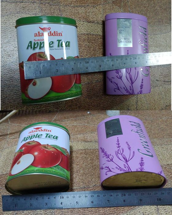 жестяні банки, коробки не нові