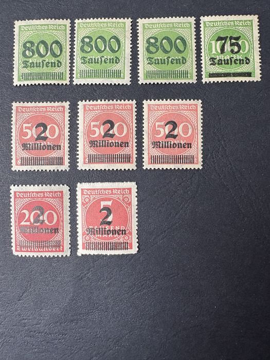 Znaczki Deutsches Reich 1923 zestaw