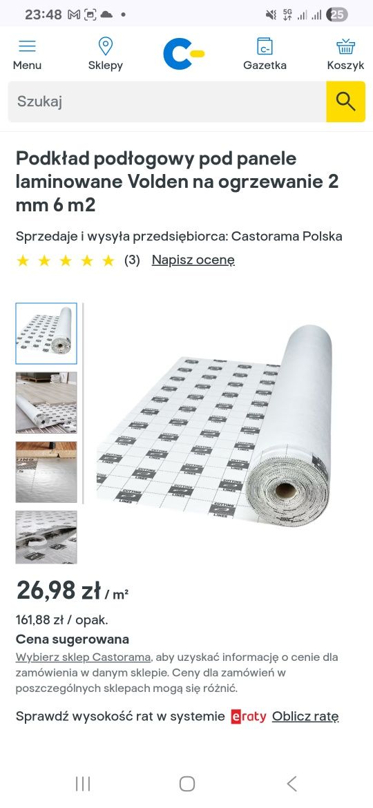 Podkład podłogowy pod panele laminowane Volden na ogrzewanie 2 mm 6 m2