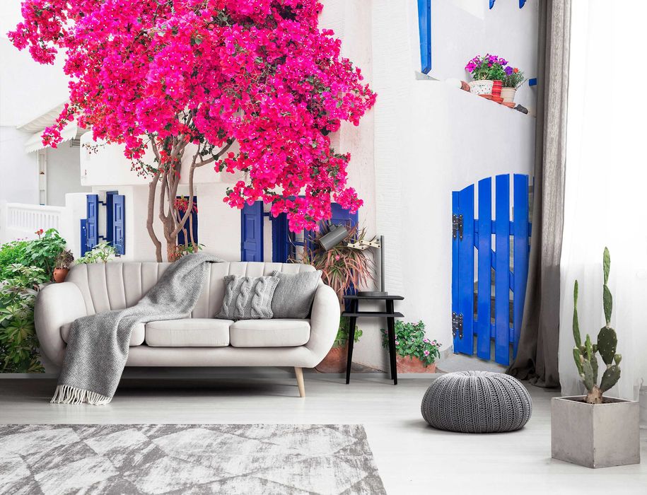 Fototapeta Uliczka w Grecji Widok 3D Na Twój Własny Rozmiar + KLEJ