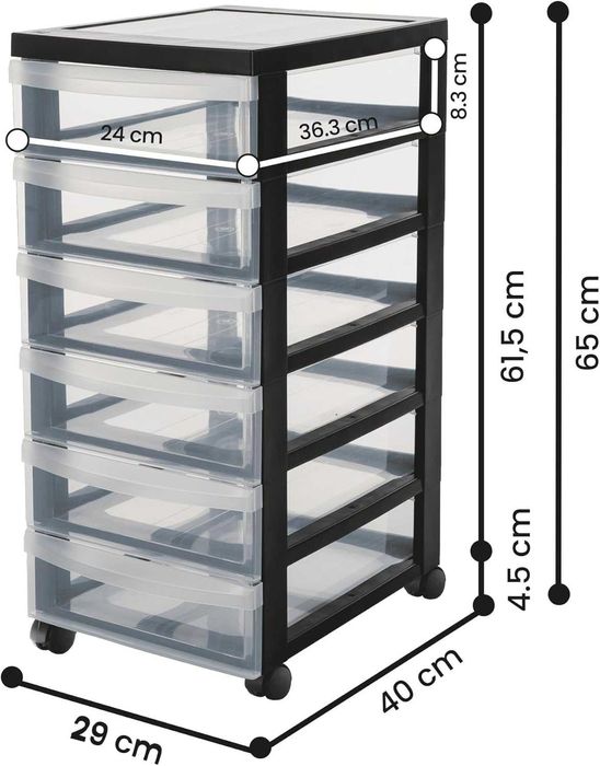 тумба комод Блок для зберігання Iris Ohyama з шухлядами 40x29x61,5см