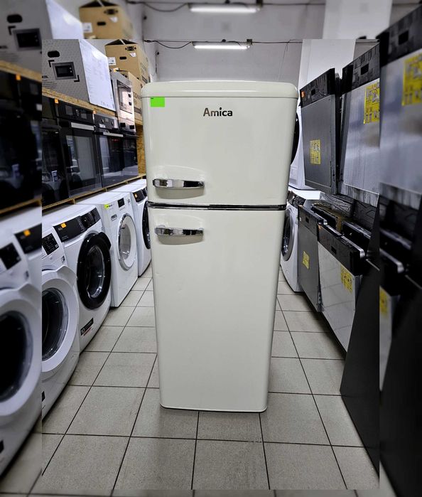 Lodówka retro AMICA KGC15635B | 144cm | 206L | Beżowa | gw3mce