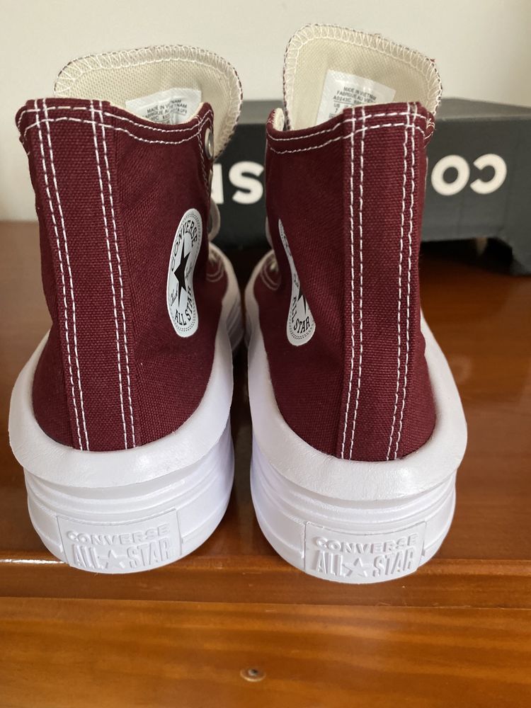 Tenis bota all star bordeaux plataforma converse NOVOS