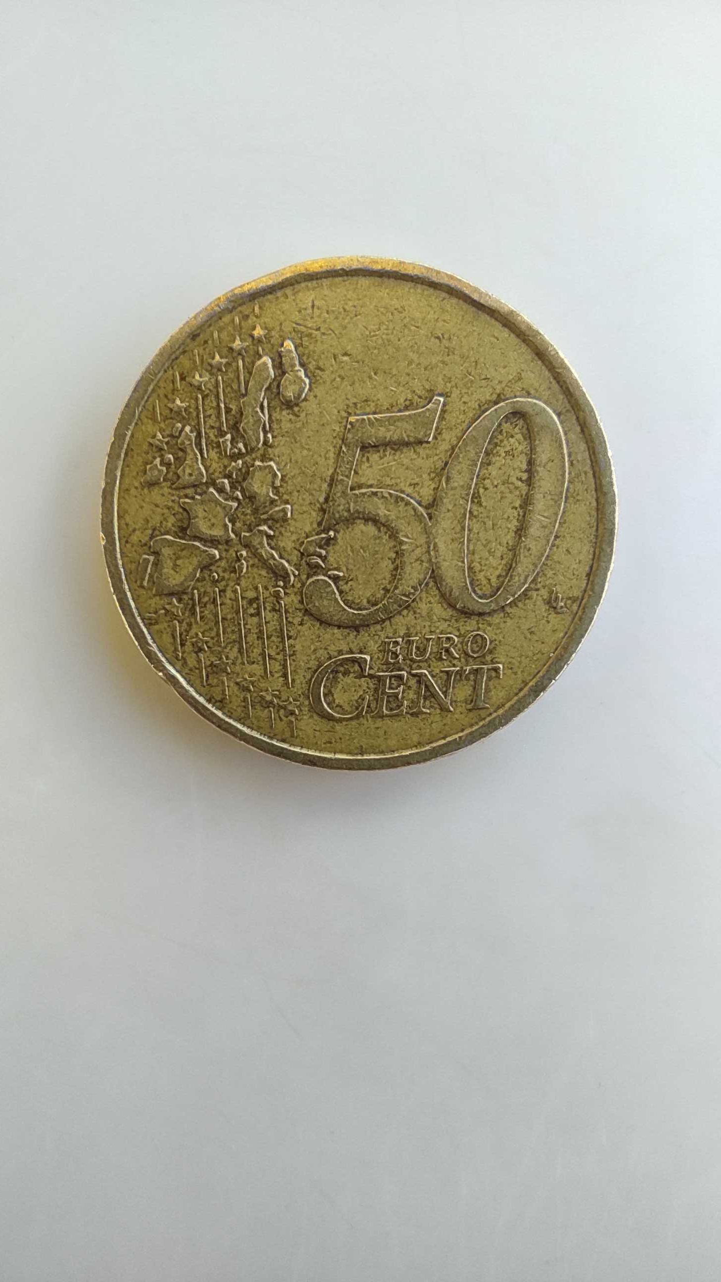 Moeda 50 Cêntimos Rara Grécia 2002