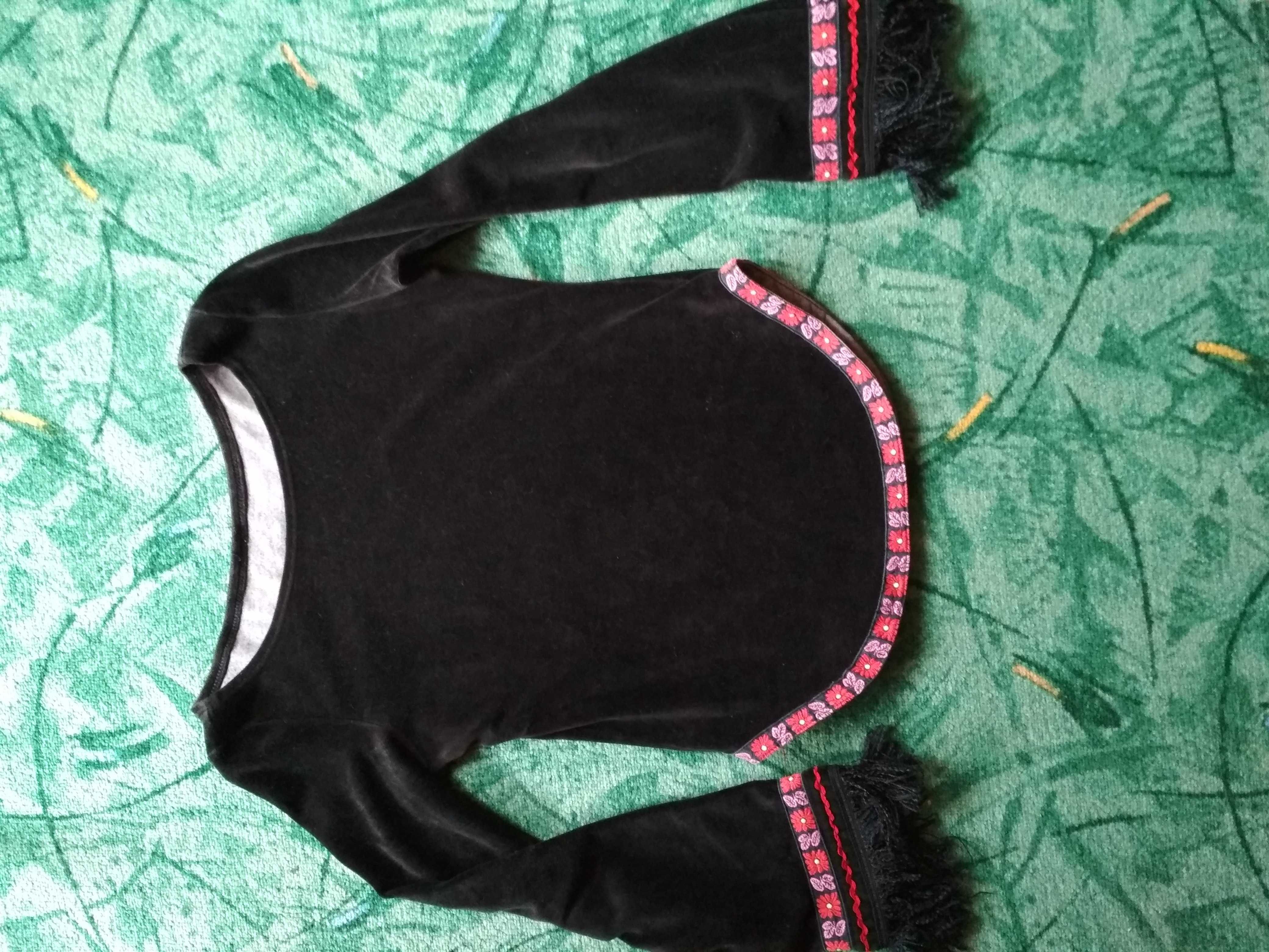 sweter zimowy jesienny bluza welurowa boho rękawy