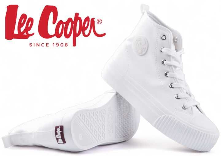 Buty Damskie Lee Cooper Trampki Platforma za kostkę -2132 r.39 białe