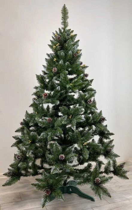 Ялинка Елітна з шишками та срібна калина 2.2м