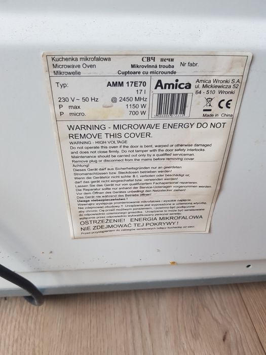 Mikrofalowka Amica AMM 17E70