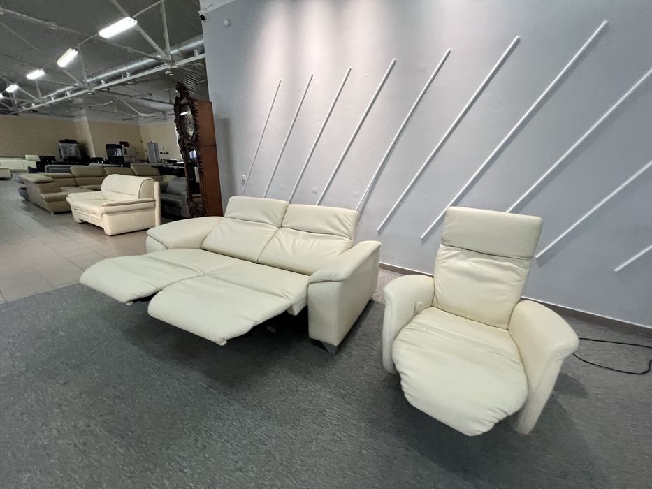 Диван шкіряний електро реклайнер крісло релакс