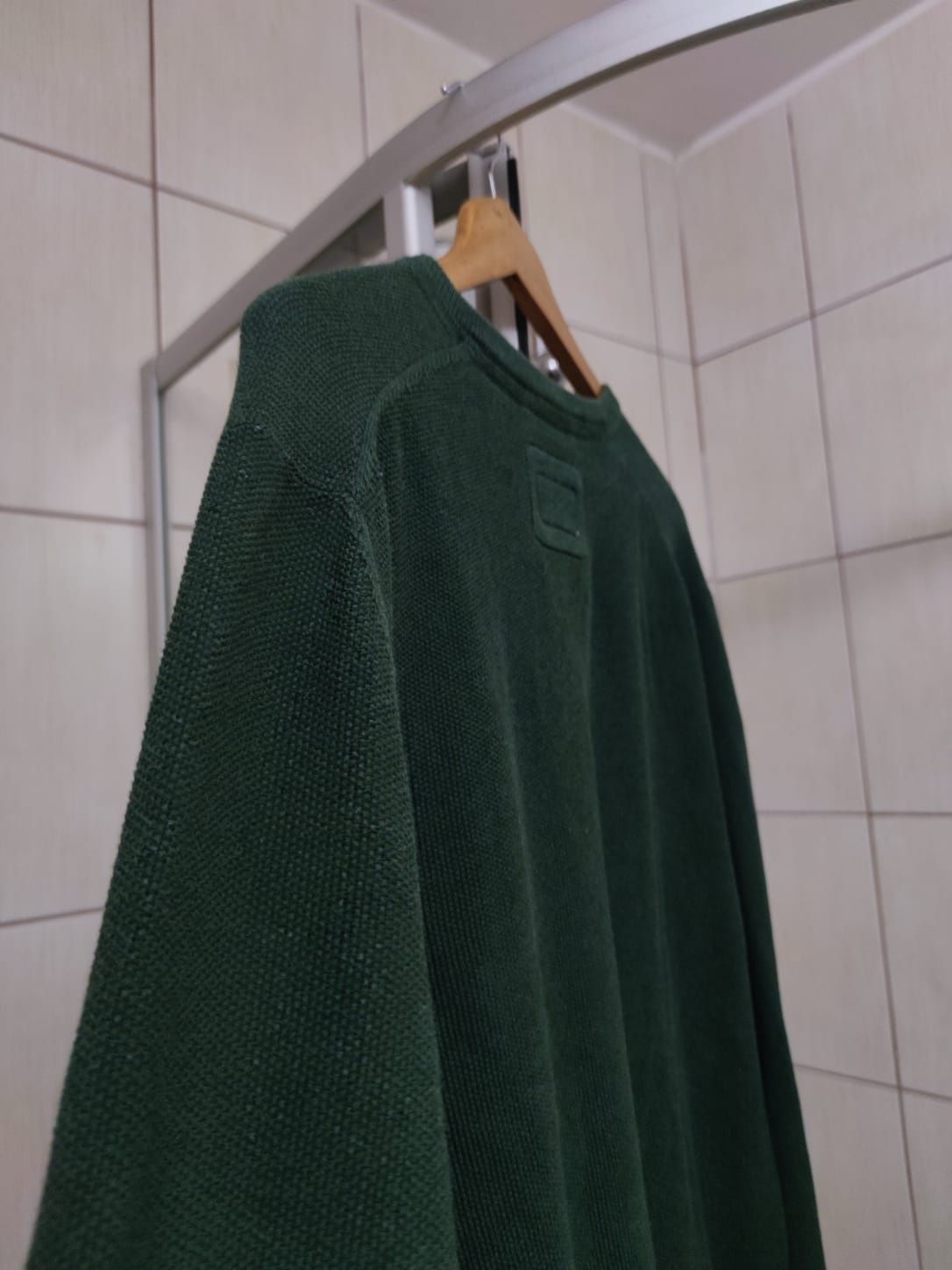 Sweter klasyczny męski L Camel Active zielony ciemny elegancki swetere
