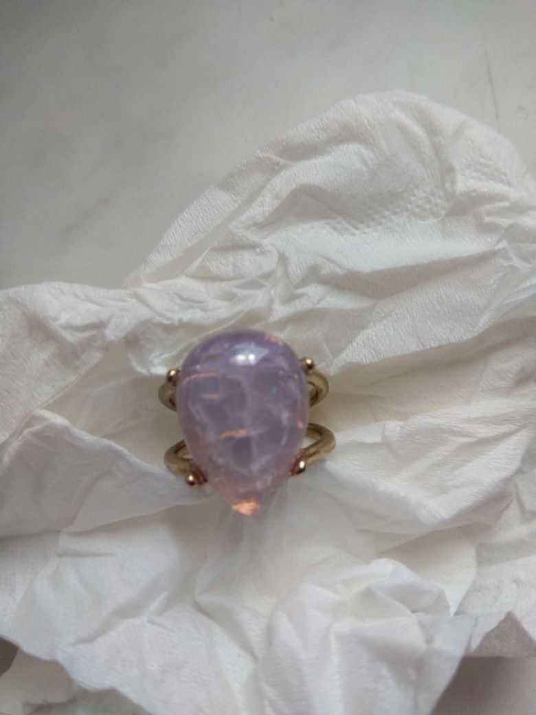 S fioletowa łezka, pierścionek, biżuteria sztuczna