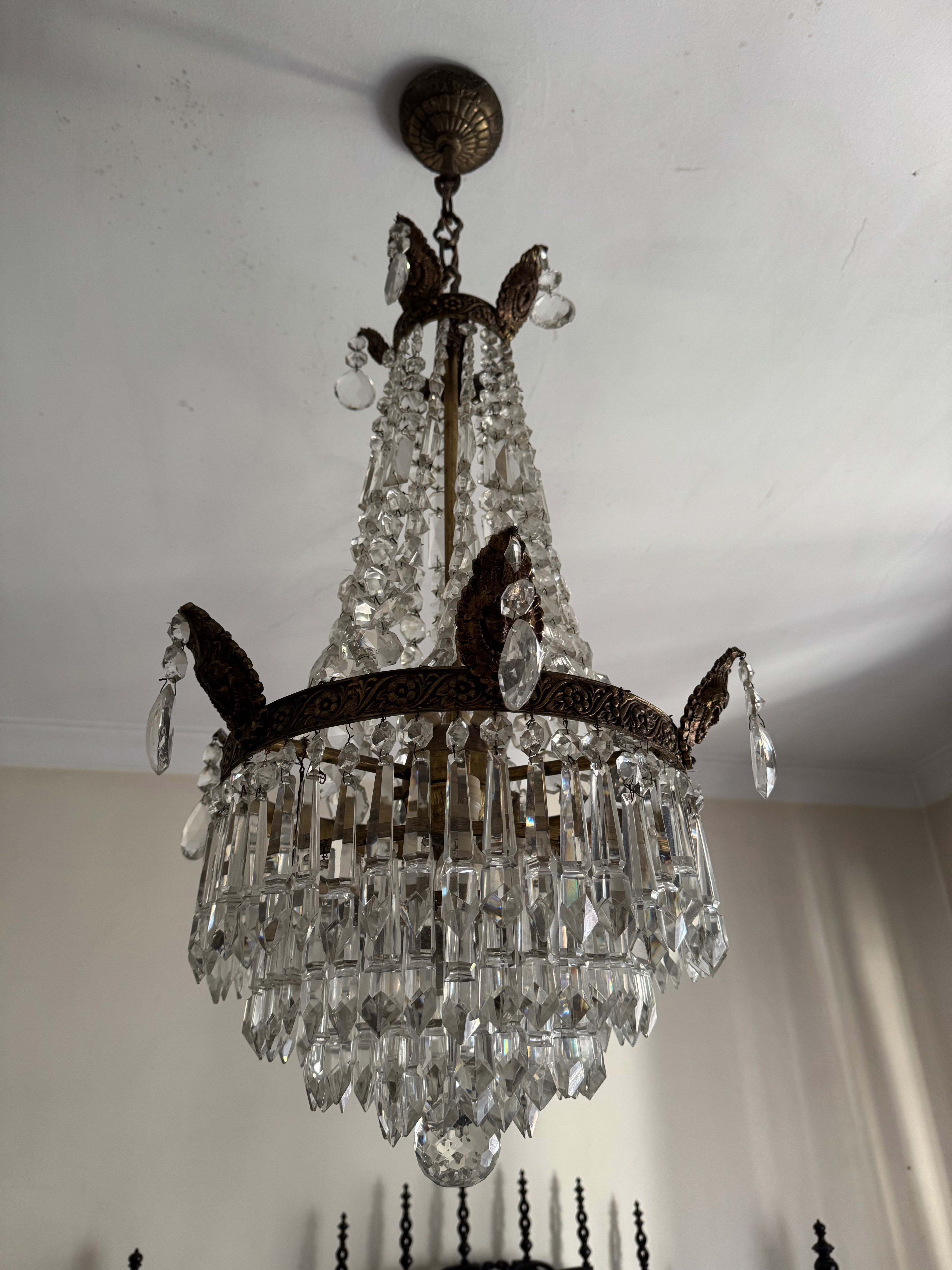Candeeiro em cristal vintage