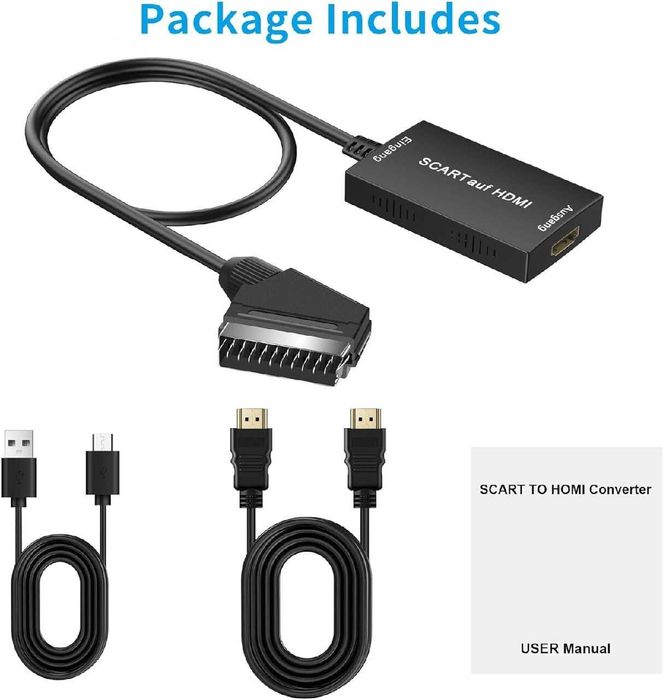 Konwerter adapter wideo SCART na HDMI HD