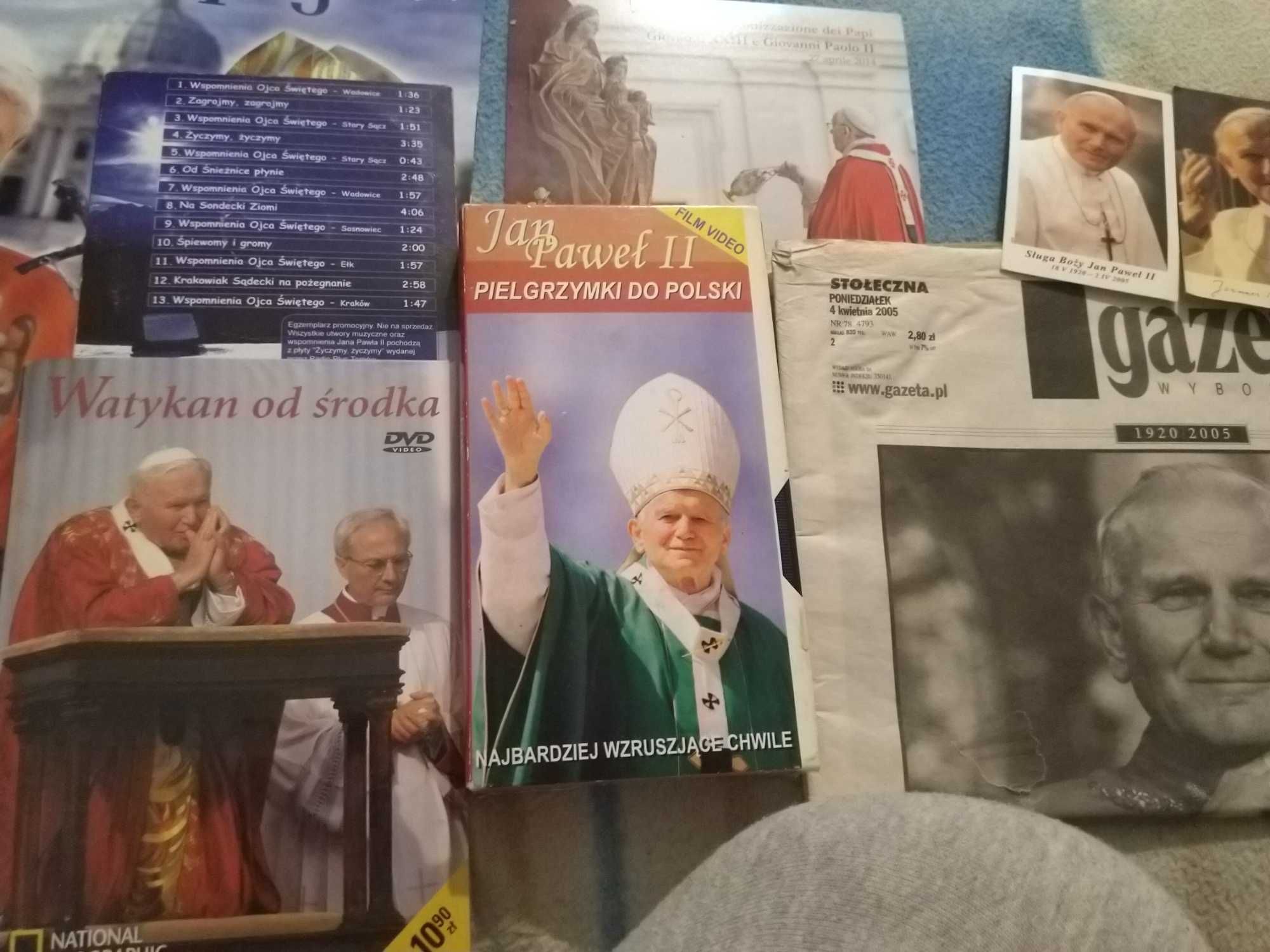 Zestaw Papieski Jan Paweł II -płyta,kaseta,gazeta z kwietnia 2005 roku