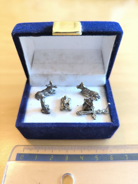 Presépio miniatura em prata de lei
