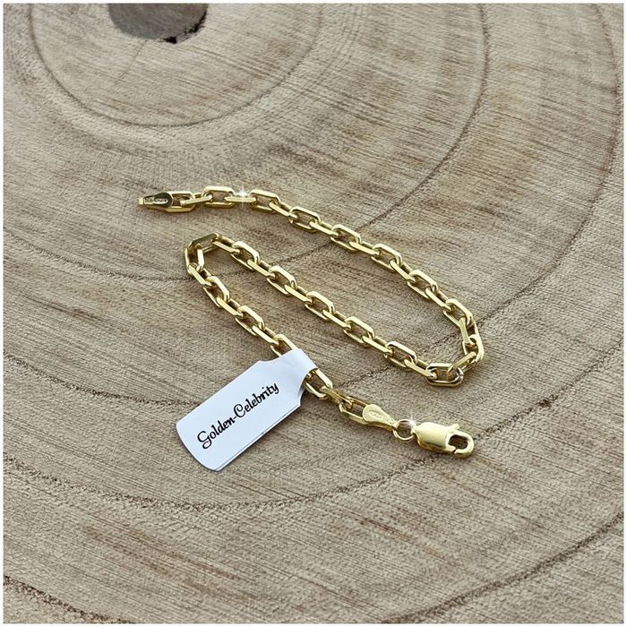 Bransoletka Złota Damska 925/585 Srebro Ankier 20cm/3,5mm Gruba + Graw