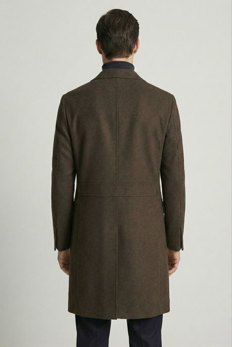 Класичне чоловіче пальто «Yarmich» коричниве двобортне