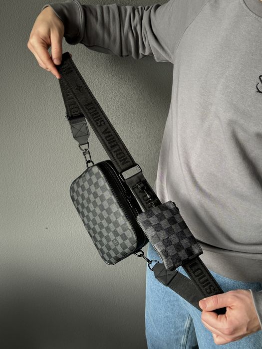 Чоловіча сумка Louis Vuitton мужская сумка дуо барсетка 2в1 мессенджер