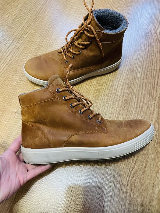 Теплі шкіряні зимові кросівки черевики ОРИГІНАЛ Ecco 27,5 см