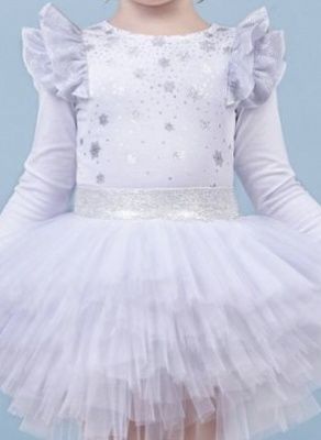Новогодняя блуза на утренник "Снежинка" + корона, рост 110-116 см