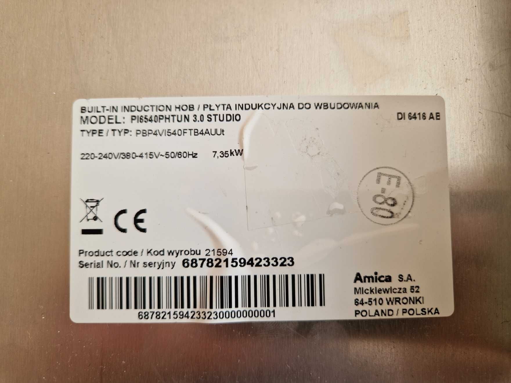 Amica PI6540PHTUN 3.0 Studio