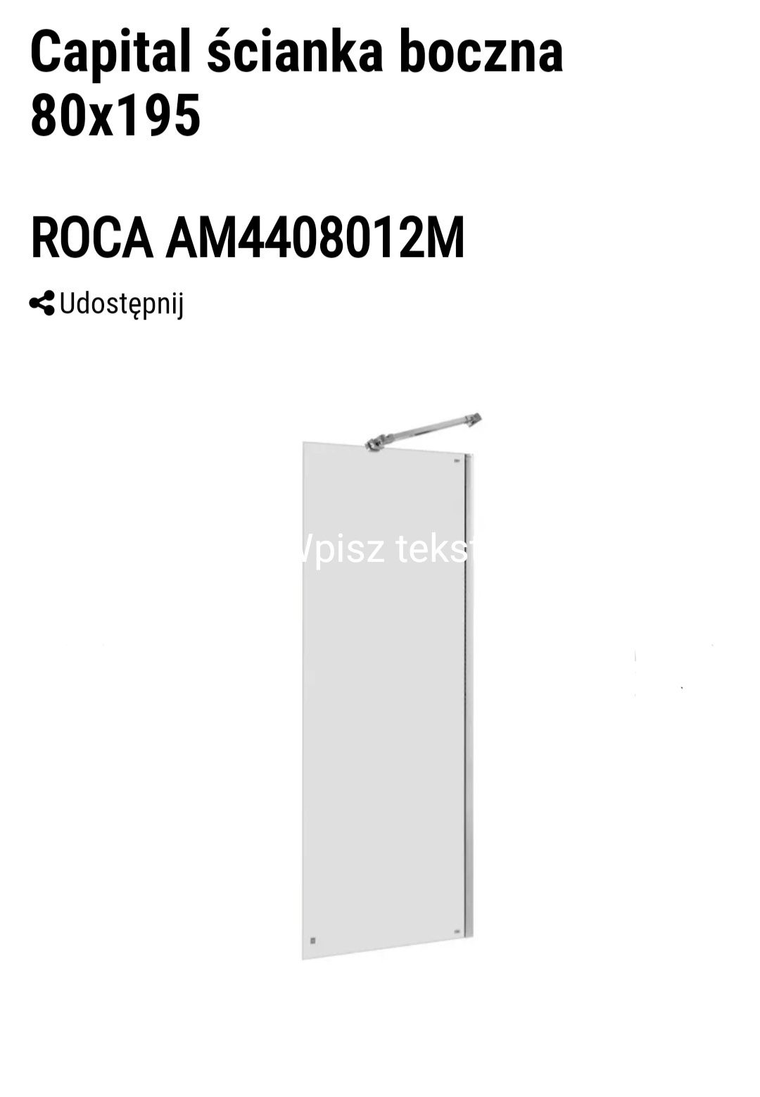 Ścianka prysznicowa Roca Capital 80/195