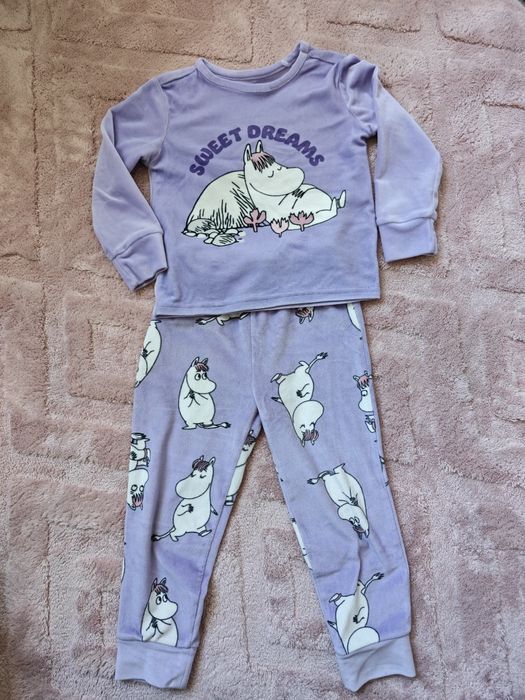 Ciepła piżamka Muminki dla dziewczynki 98