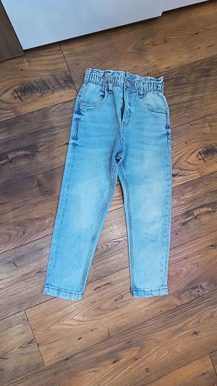 Spodnie jeansowe 128 dla dziewczynki wysoki stan C&A NOWE