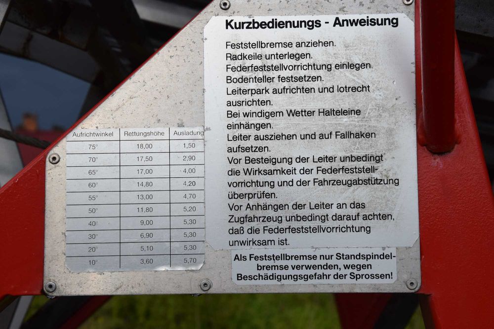 Drabina strażacka 18 metrowa -mobilna