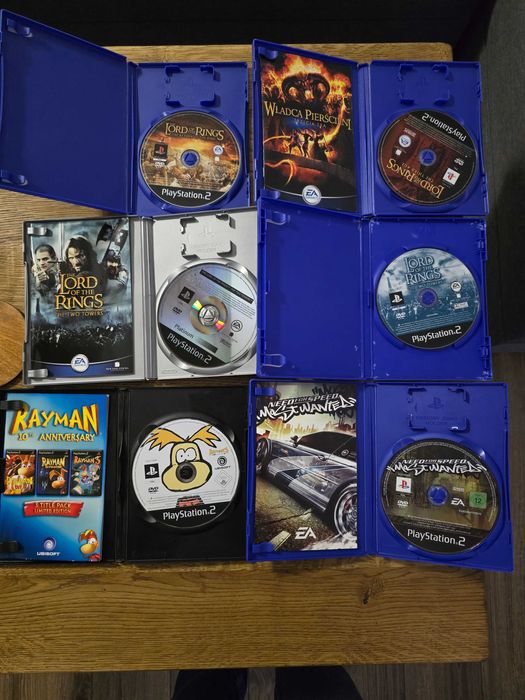 Gry do PS2, zestaw 6 gier. Most wanted, Władca pierścieni, Rayman